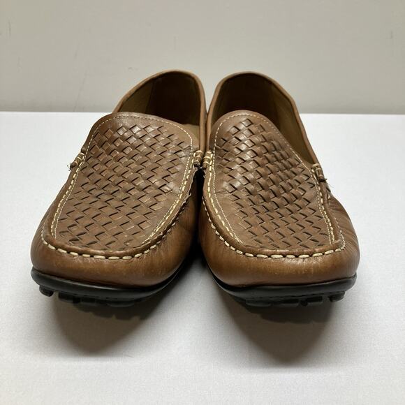 Geox Woven Driving Moccasins Loafers Brown Leather Slip On Shoe Size 44 US 11 - Picture 3 of 13